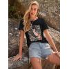 imageWomens Short Sleeve T Shirts Graphic Tees Crewneck Casual Loose 2025 Summer Boho TopsFox