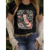 imageWomens Short Sleeve T Shirts Graphic Tees Crewneck Casual Loose 2025 Summer Boho TopsFox