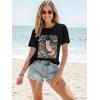 imageWomens Short Sleeve T Shirts Graphic Tees Crewneck Casual Loose 2025 Summer Boho TopsFox