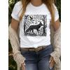 imageWomens Short Sleeve T Shirts Graphic Tees Crewneck Casual Loose 2025 Summer Boho TopsFox1