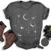 imageWomens Short Sleeve T Shirts Graphic Tees Crewneck Casual Loose 2025 Summer Boho TopsGrey Star