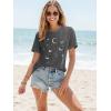 imageWomens Short Sleeve T Shirts Graphic Tees Crewneck Casual Loose 2025 Summer Boho TopsGrey Star