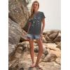 imageWomens Short Sleeve T Shirts Graphic Tees Crewneck Casual Loose 2025 Summer Boho TopsGrey Star