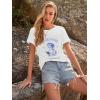 imageWomens Short Sleeve T Shirts Graphic Tees Crewneck Casual Loose 2025 Summer Boho TopsPattern11