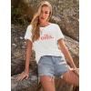 imageWomens Short Sleeve T Shirts Graphic Tees Crewneck Casual Loose 2025 Summer Boho TopsPattern3