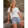 imageWomens Short Sleeve T Shirts Graphic Tees Crewneck Casual Loose 2025 Summer Boho TopsTree