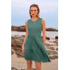 imageWomens Sleeveless Summer Mini Dress Tank Flowy Tiered Short A Line Sundresses Beach Vacation Dresses with PocketsOlive Green