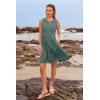 imageWomens Sleeveless Summer Mini Dress Tank Flowy Tiered Short A Line Sundresses Beach Vacation Dresses with PocketsOlive Green