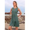 imageWomens Sleeveless Summer Mini Dress Tank Flowy Tiered Short A Line Sundresses Beach Vacation Dresses with PocketsOlive Green