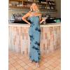 imageWomens Strapless Tube Dress Mesh Floral Summer Bodycon Long Maxi Cocktail Party Wedding Guest DressesBlue