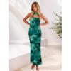 imageWomens Strapless Tube Dress Mesh Floral Summer Bodycon Long Maxi Cocktail Party Wedding Guest DressesGreen