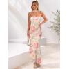 imageWomens Strapless Tube Dress Mesh Floral Summer Bodycon Long Maxi Cocktail Party Wedding Guest DressesYellow