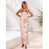imageWomens Strapless Tube Dress Mesh Floral Summer Bodycon Long Maxi Cocktail Party Wedding Guest DressesYellow