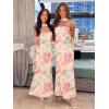 imageWomens Strapless Tube Dress Mesh Floral Summer Bodycon Long Maxi Cocktail Party Wedding Guest DressesYellow