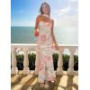 imageWomens Strapless Tube Dress Mesh Floral Summer Bodycon Long Maxi Cocktail Party Wedding Guest DressesYellow