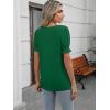 imageWomens Summer Tops Ruffle Short Sleeve V Neck Blouses Dressy Casual Loose Work T ShirtsGreen