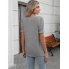 imageWomens Summer Tops Ruffle Short Sleeve V Neck Blouses Dressy Casual Loose Work T ShirtsGrey