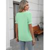 imageWomens Summer Tops Ruffle Short Sleeve V Neck Blouses Dressy Casual Loose Work T ShirtsLight Green