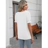 imageWomens Summer Tops Ruffle Short Sleeve V Neck Blouses Dressy Casual Loose Work T ShirtsWhite