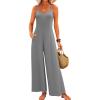 imageJumpsuits for Women 2025 Summer Sleeveless Casual Loose Wide Leg Long Pant Rompers One Piece Beach Vacation OutfitsGrey