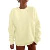 imageKaximil Womens Oversized Sweatshirts Fleece Long Sleeve Crewneck Casual Pullover TopsMellow Yellow