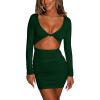 imageKaximil Womens Sexy Bodycon Sleeveless Cut Out Ruched Tank Mini Club Party DressesZdark Green