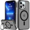imageUpgraded Magnetic for iPhone 15 Pro Max Case with Builtin KickstandScreen Protector IncludedWireless Charging Compatible21ft Drop TestedSlim Fit Translucent Matte Acrylic  BlueBlack w Camera Cover