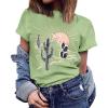 imageWomens Short Sleeve T Shirts Graphic Tees Crewneck Casual Loose 2025 Summer Boho TopsCactus