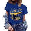 imageWomens Short Sleeve T Shirts Graphic Tees Crewneck Casual Loose 2025 Summer Boho TopsCat