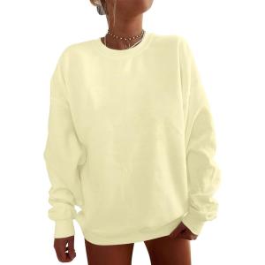 imageKaximil Womens Oversized Sweatshirts Fleece Long Sleeve Crewneck Casual Pullover TopsMellow Yellow