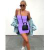 imageKaximil Womens Sexy Bodycon Spaghetti Strap Ruched Mini Club DressesPurple
