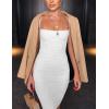 imageKaximil Womens Sexy Bodycon Spaghetti Strap Ruched Mini Club DressesWhite