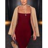 imageKaximil Womens Sexy Bodycon Spaghetti Strap Ruched Mini Club DressesWine Red