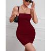 imageKaximil Womens Sexy Bodycon Spaghetti Strap Ruched Mini Club DressesWine Red