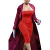 imageKaximil Womens Sexy Bodycon Strapless Midi Club Tube Dress Basic Casual DressesRed