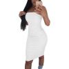 imageKaximil Womens Sexy Bodycon Strapless Midi Club Tube Dress Basic Casual DressesWhite