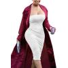 imageKaximil Womens Sexy Bodycon Strapless Midi Club Tube Dress Basic Casual DressesWhite