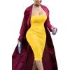 imageKaximil Womens Sexy Bodycon Strapless Midi Club Tube Dress Basic Casual DressesYellow