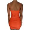 imageKaximil Womens Sexy Cut Out Ruched Bodycon Spaghetti Strap Mini Club Party DressesOrange