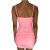 imageKaximil Womens Sexy Cut Out Ruched Bodycon Spaghetti Strap Mini Club Party DressesPink