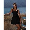 imageKaximil Womens Sexy Halter Corset Mini Dress Bubble Ruched Waist Club Party Dresses with Builtin ShortsBlack