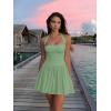 imageKaximil Womens Sexy Halter Corset Mini Dress Bubble Ruched Waist Club Party Dresses with Builtin ShortsPea Green