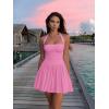 imageKaximil Womens Sexy Halter Corset Mini Dress Bubble Ruched Waist Club Party Dresses with Builtin ShortsPink