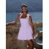 imageKaximil Womens Sexy Halter Corset Mini Dress Bubble Ruched Waist Club Party Dresses with Builtin ShortsPurple