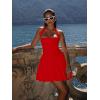 imageKaximil Womens Sexy Halter Corset Mini Dress Bubble Ruched Waist Club Party Dresses with Builtin ShortsRed