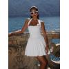 imageKaximil Womens Sexy Halter Corset Mini Dress Bubble Ruched Waist Club Party Dresses with Builtin ShortsWhite