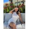 imageKaximil Womens Sexy Sleeveless Mini Party Dress Ruffle Ruched Backless Club Short DressesWhite