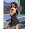 imageKaximil Womens Sexy Square Neck Mini Dress Built in Shorts and Bra Slit Club Party Short DressBlack