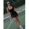 imageKaximil Womens Sexy Square Neck Mini Dress Built in Shorts and Bra Slit Club Party Short DressBlack