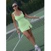 imageKaximil Womens Sexy Square Neck Mini Dress Built in Shorts and Bra Slit Club Party Short DressCream Green